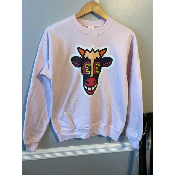 Haynes EcoSmart Cash Cow Pink Sweatshirt, Sz S - Picture 1 of 7